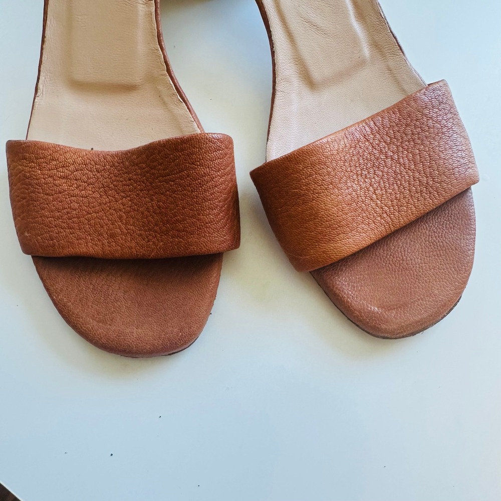 Brother Vellies Brown Leather Slide Mule Heels Size 10 - Picture 3 of 8